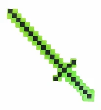 MineCraft Pixel Classic Sword Diamond LED Flashing Lights and FX Sounds Green