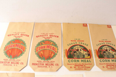 16 Vintage Flour Corn Meal GMC Dog Food & Tobacco Sack Bags Cole Gurley