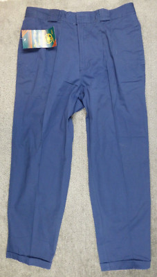 NWT Vintage 80s Bugle Boy Basics Pants 36x30 Pleated Navy Blue School Uniform