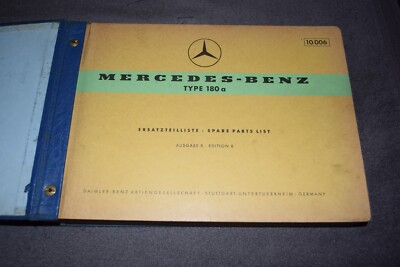Spare parts list spare parts catalogue Mercedes W 120 B II Type 180a 04/1959 very good