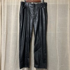 NEW Old Navy OG Loose High Rise Faux Leather Pants Size 14P black