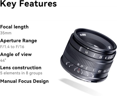 7artisans 35mm F1.4 Mark II APS-C Manual Focus Fixed Lens 7artisans 35mm F1.4 Mark II APS-C Manual Focus Fixed Lens