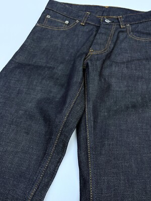 Rare VTG ARCHIVE 1999 HELMUT LANG Classic Raw Cut Denim Jeans Navy