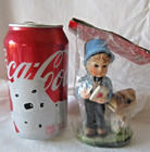Vintage Hard Plastic Boy Blue Coat Letter Mail Box Hanging Ornament Christmas — photo 9