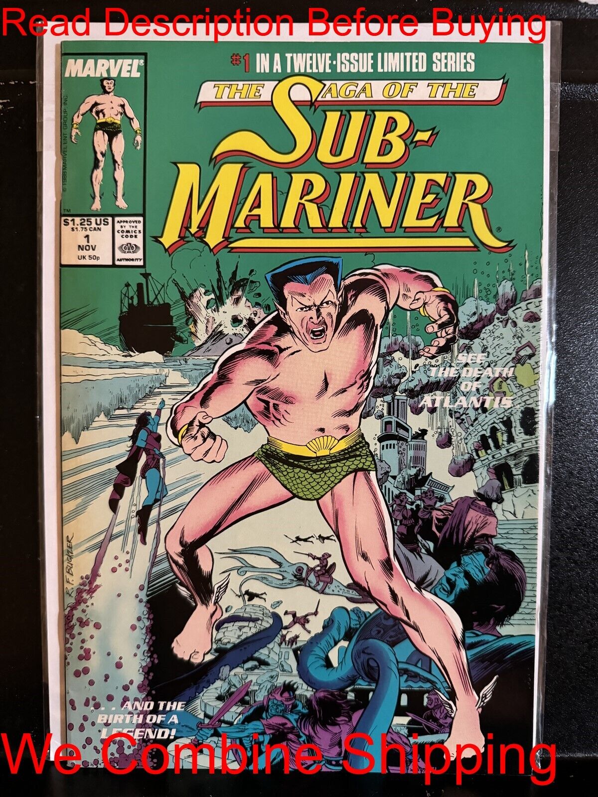 BARGAIN BOOKS ($5 MIN PURCHASE) Saga of the Sub-Mariner #1 1988 FreeCombineShip