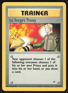 Lt. Surge's Treaty 112/132 Gym Heroes Uncommon Trainer