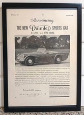 Framed original Classic Car Ad for the new Daimler SP250 from 1959