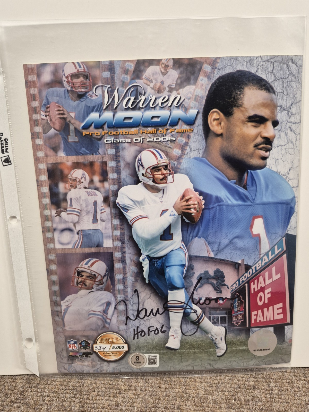Warren Moon Signed 8x10 Jsa Certified HOF 06 