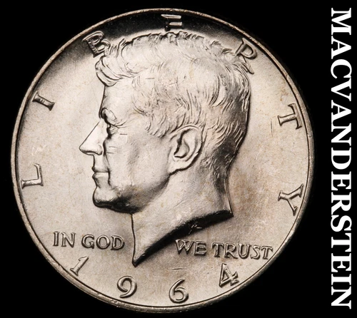 1964-D Silver Kennedy Half Dollar - Choice Gem Brilliant Unc  Lustrous  #G9219
