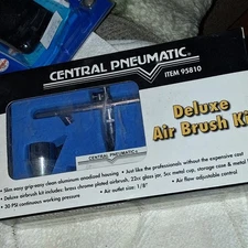 CENTRAL PNEUMATIC DELUXE AIR BRUSH KIT #95810 NEW