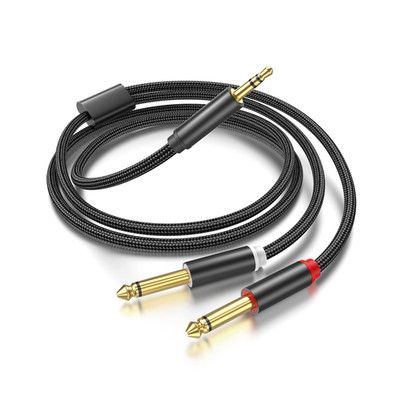3.5Mm TRS to Dual 6.35Mm 1/4 TS Mono Breakout Cable，(3.3Ft) Y Splitter Stereo Co