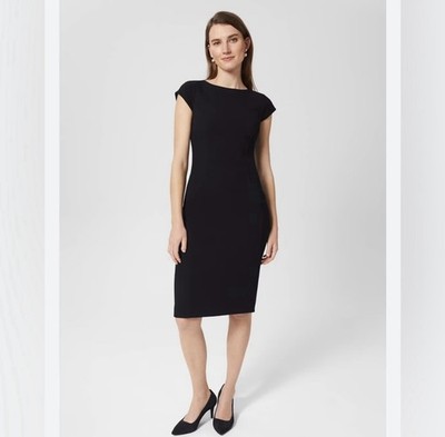 Marianna Short Sleeve Sheath Cocktail Dress Black Size 10