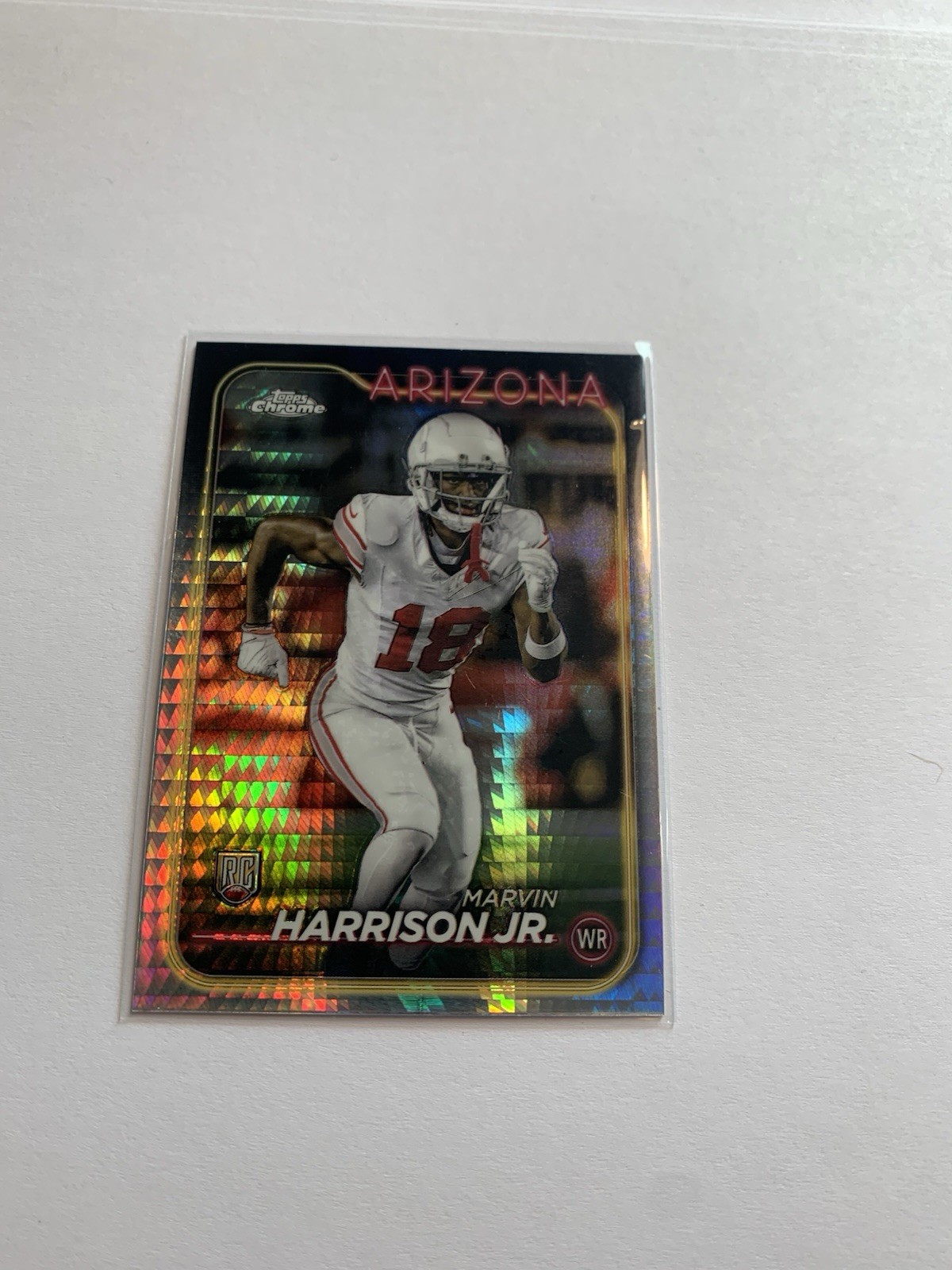 Marvin Harrison Jr. 2024 Topps Chrome Rookie RC #204 Prism Refractor Cardinals