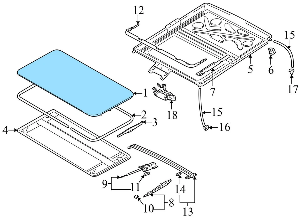 1997-2002 AUDI A8 QUATTRO - Sunroof / SUN ROOF Glass Panel 4D0877071A - Image 3 of 4