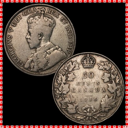 1916 Canada 50 Cents — photo from the most recent tracked eBay sale