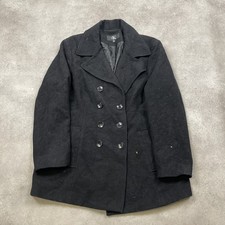 Calvin Klein Pea Coat Womens XL Double Breasted  Coat, Black