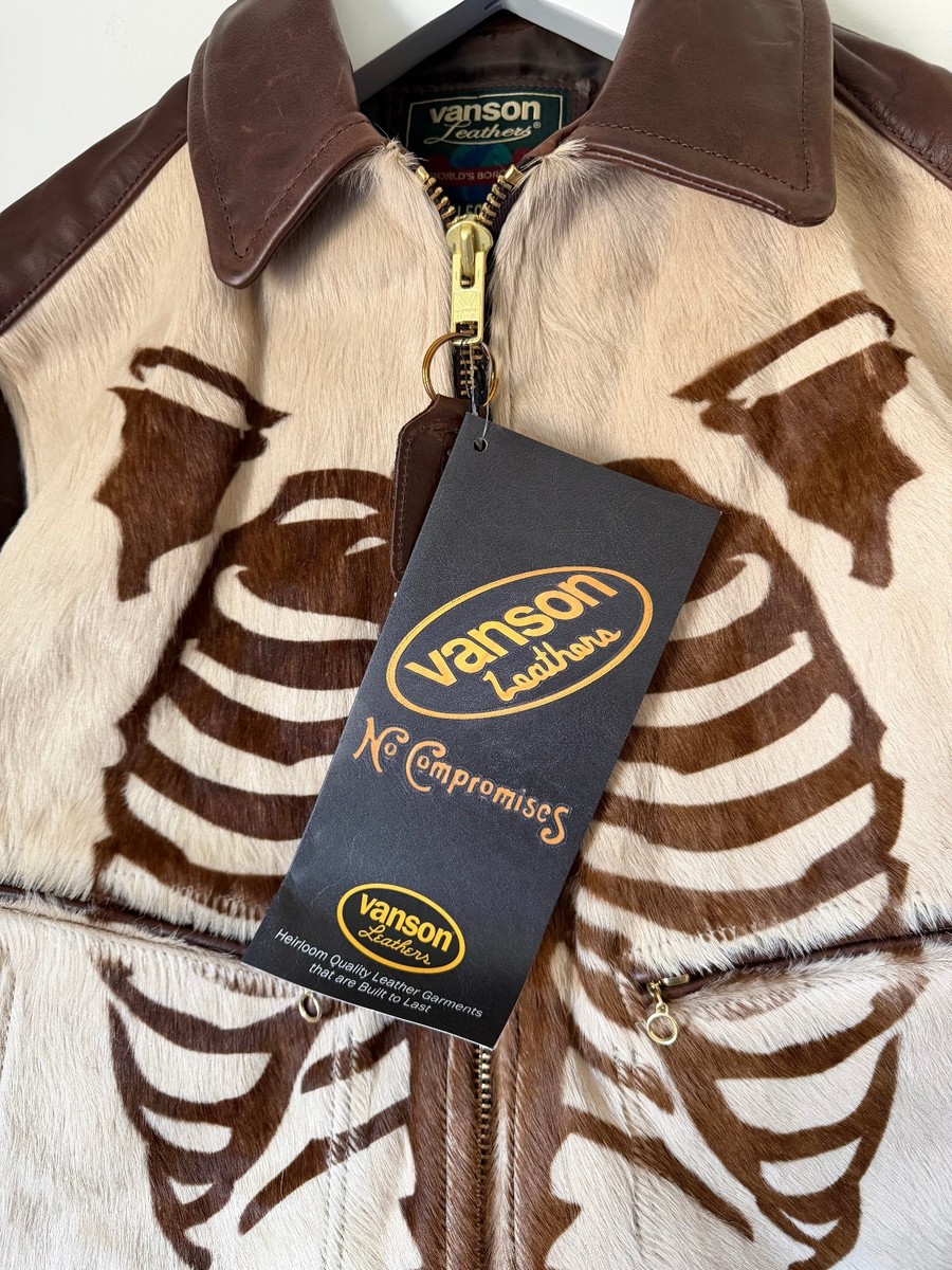 Aime Leon Dore x Vanson Skeleton Leather Jacket - Size XL - Brown