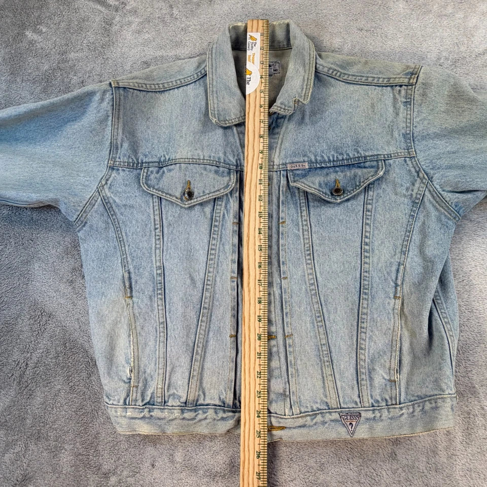 Guess Georges Marciano Denim Trucker Jacket Men’s XL Distressed Hong Kong - Image 2 of 4