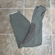 EUC Pikeur Front Zip Breeches Knee Patch 26L Gray
