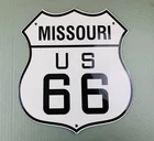 VINTAGE MISSOURI US 66 ROUTE 66 GASOLINE OIL PUMP GAS STATION PORCELAIN SIGN