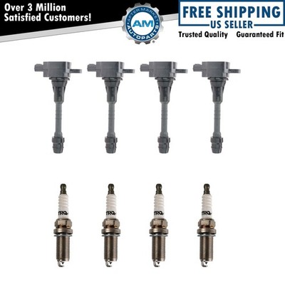 Ignition Coil & Iridium Spark Plug Kit Set for 02-06 Nissan Sentra 1.8L New