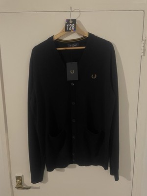 Fred Perry Cardigan Classic Navy Size Large Brand New With Tags