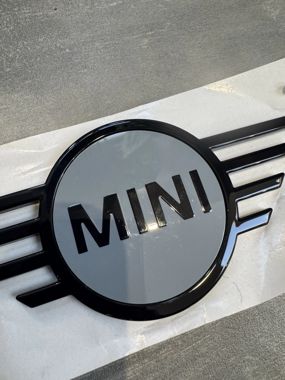 Original Mini Cooper F65 F66 F67 Grey & Black Emblem Badge 5114 5B4AF64 New 4