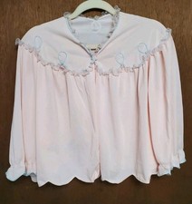 Vintage Vanity Fair Bed Jacket Pink Medium Lacy Romantic Lingerie