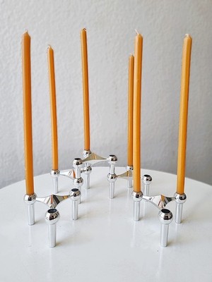 Kult  Modular Kerzenständer 5x Kerzenhalter   Metall Chrom 70er style