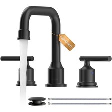 WOWOW Black Widespread Bathroom Faucet