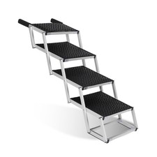 Foldable pet ramp for sedans, SUVs, and trucks, with a weight capacity of 250lbs