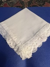 Vintage White Lace Edged Hankie Bridal Wedding   