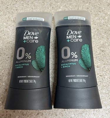 Set Of 2 ~ Dove Men Care ~ EUCALYPTUS  BIRCH 0% Aluminum Deodorant DISCONTINUED