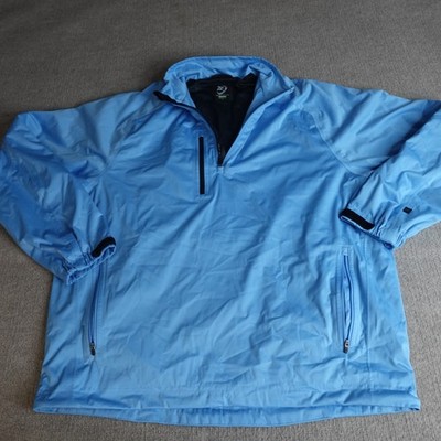 Zero Restriction Jacket Large Blue Lightweight Windbreaker 1/4 Zip Chest Pocket