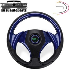 Universal Jdm 320mm 12.5inch Pvc Flat Dish Drifting Blue Racing Steering Wheel