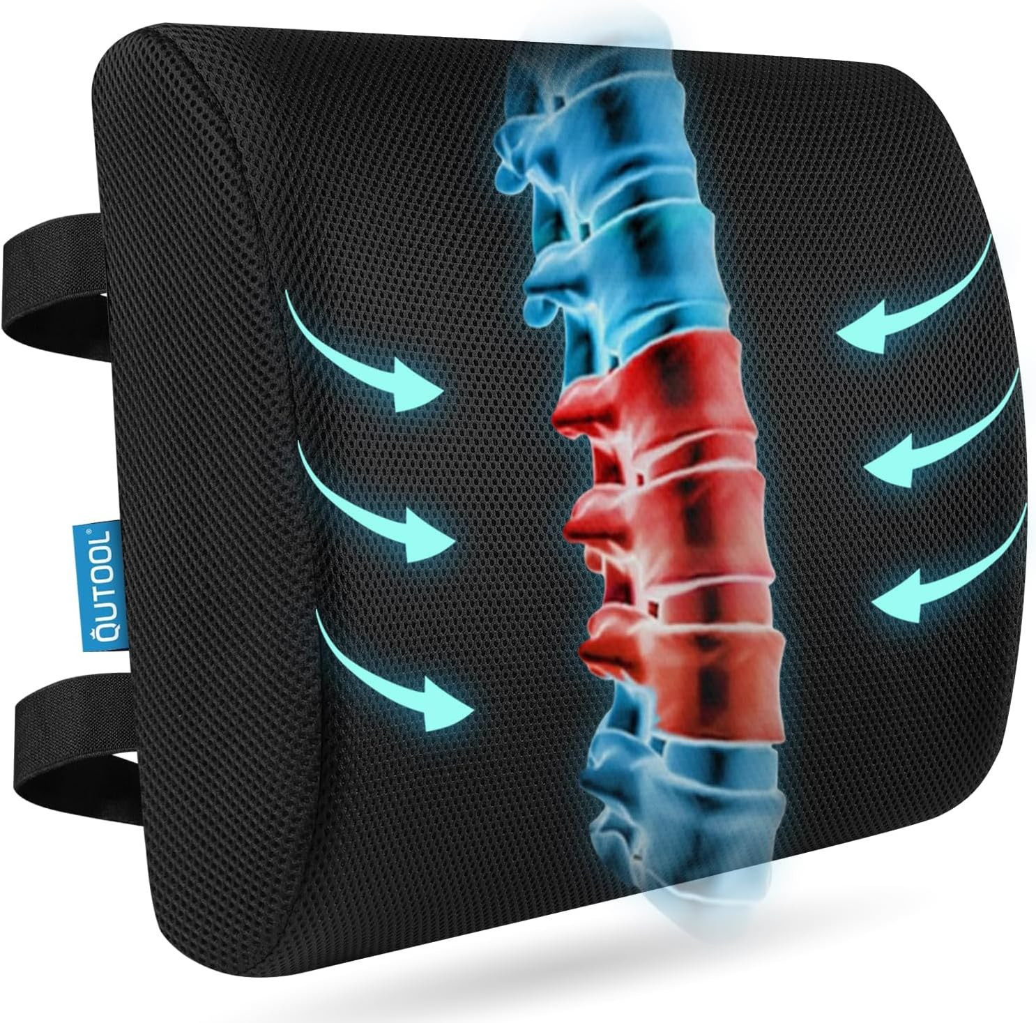 Lumbar Support Pillow for Office Chair, College Dorm Room Essentials, Memory Foa