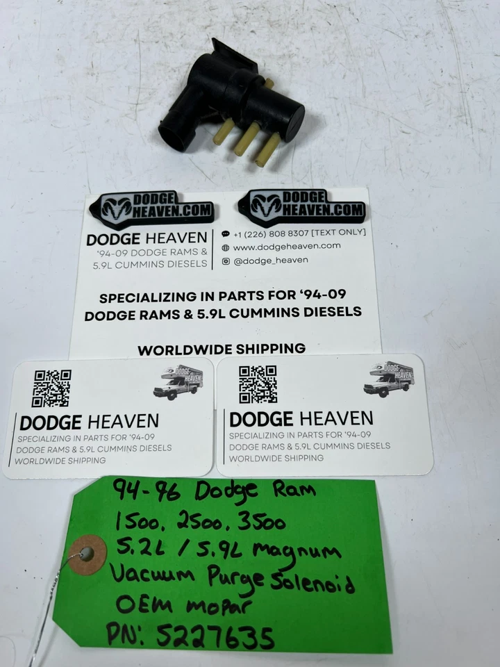 OEM 1994-1996 Dodge Ram 5,2 L / 5,9 L Magnum solenoide de purga al vacío 55227635 Foto 3 de 4