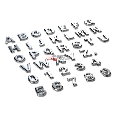 AUTO METAL GRILL TRUNK EMBLEM LOGO TRIM BADGE POLISHED SILVER TEXT LETTERING C