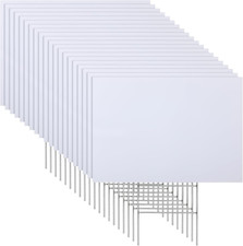 10 Corrugated Plastic Yard Signs 24x36" with H Stakes - Blank for Events  Sales