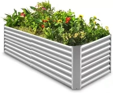 8x4x2ft Galvanized Raised Garden Bed kit Garden Planter Box Flower Vegetable
