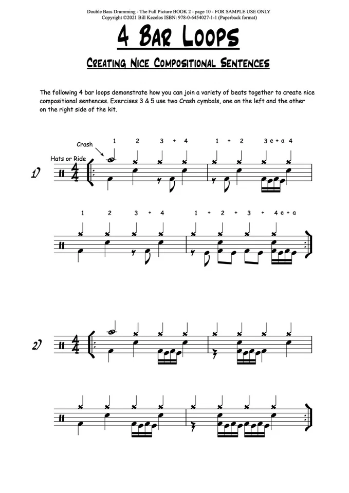 Double Bass Drumming - BOOK 2 - by Bill Kezelos - Image 4 of 4
