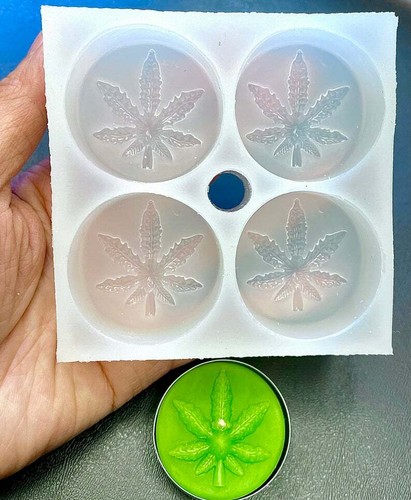 style 2 Silicone pot leaf Tealight candle Mold Wax Melt chocolate Jello 4 cavity - Picture 8 of 8