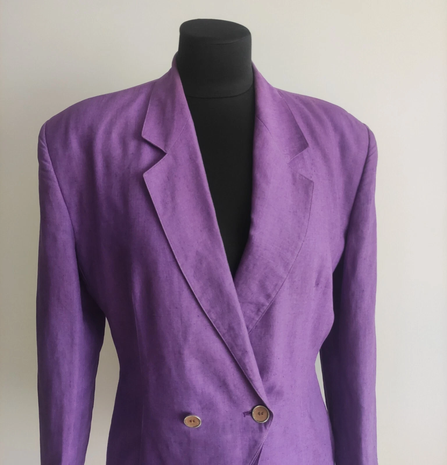 Blazer giacca vintage anni '80 Gianni Versace donna doppio petto lino viola taglia 8