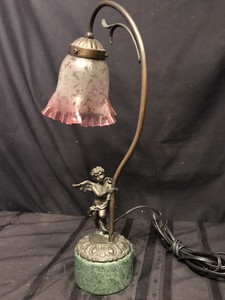 bronze cherub table lamp