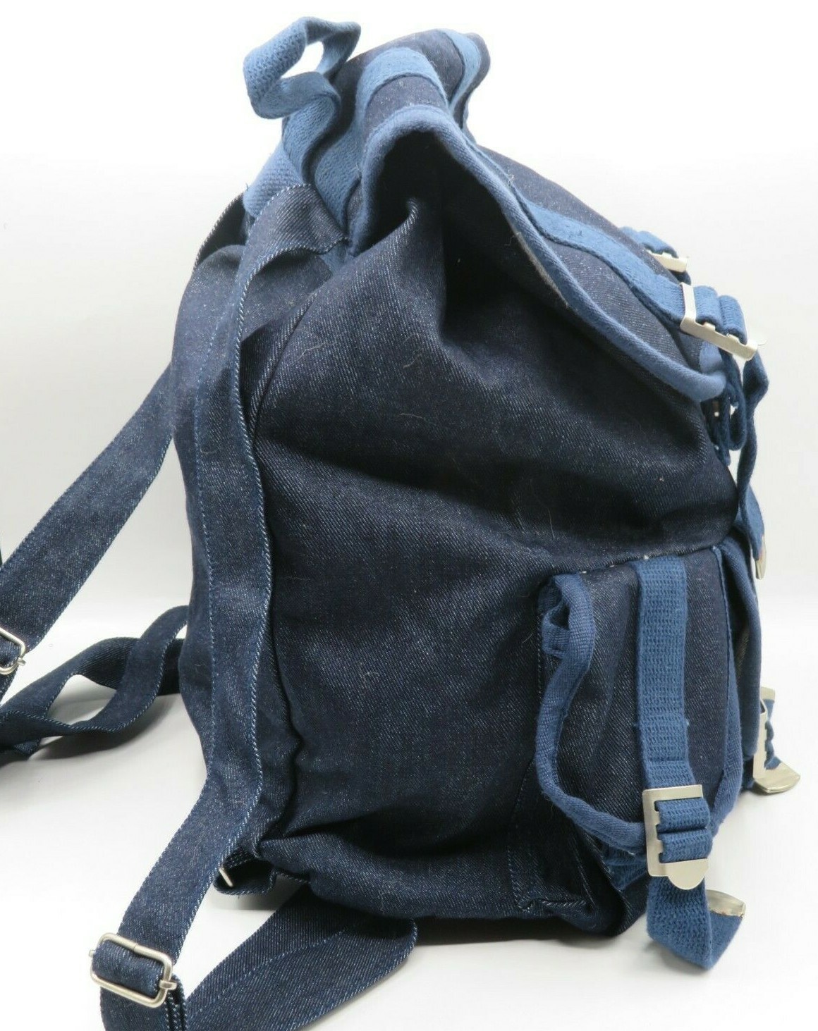 Denim Rucksack Backpack - Multiple Pockets and St… - image 5