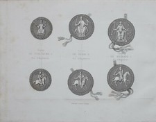 1838 PRINT SEALS HENRY II RICHARD 1st Richard LION HEART GUILLAUME ANGLETERRE