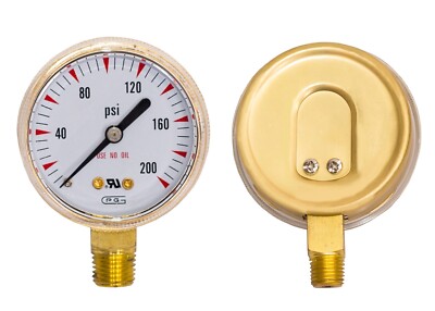 2'' x 200 PSI Oxygen Gauge welding regulator replacement repair propane acetylene