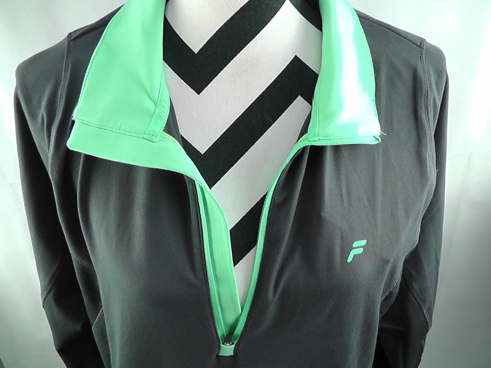 Giacca Fila uomo platino tennis 1 4 zip TM153KY1 Large $110 Thermocool nuova con etichette