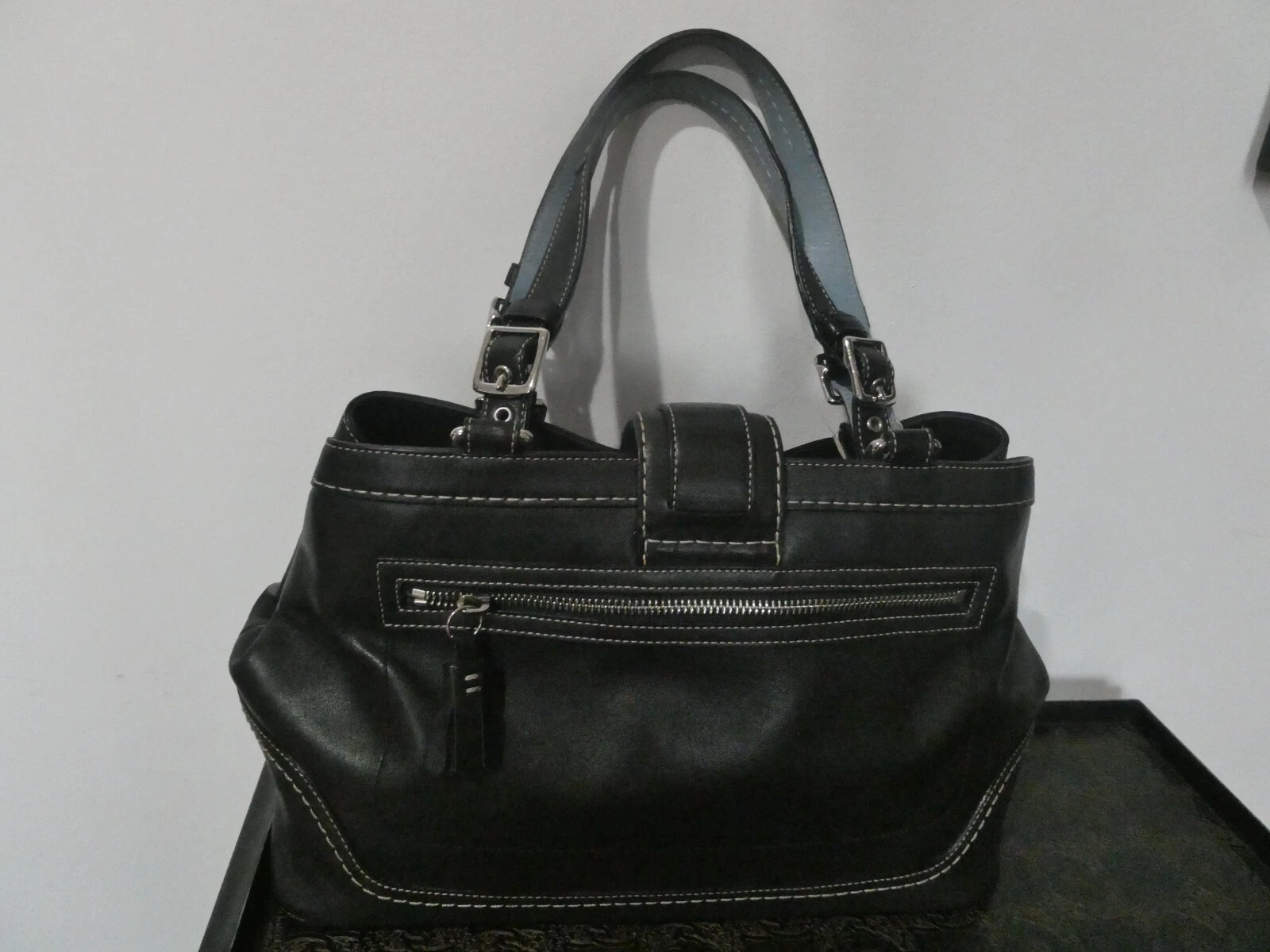 Autentica borsa a tracolla Coach F0773 F11345 donna in pelle nera espandibile