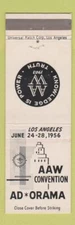 Matchbook Cover - AAW Convention Adorama Los Angeles CA 1956